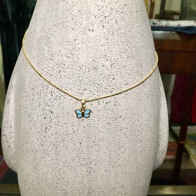 Lil&#39; Butterfly Necklace - Blue