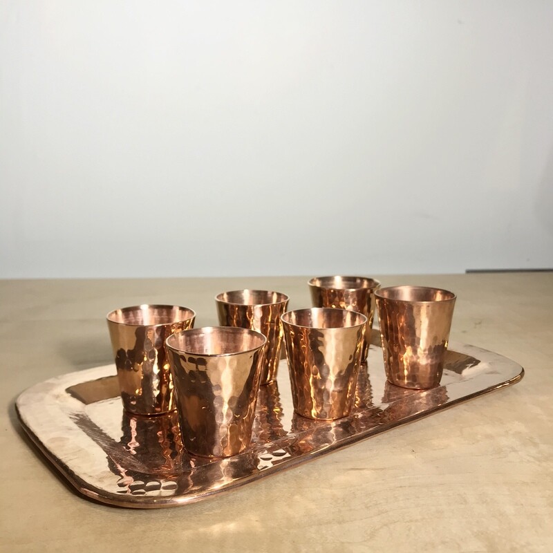 Copper Shooter Set with tray