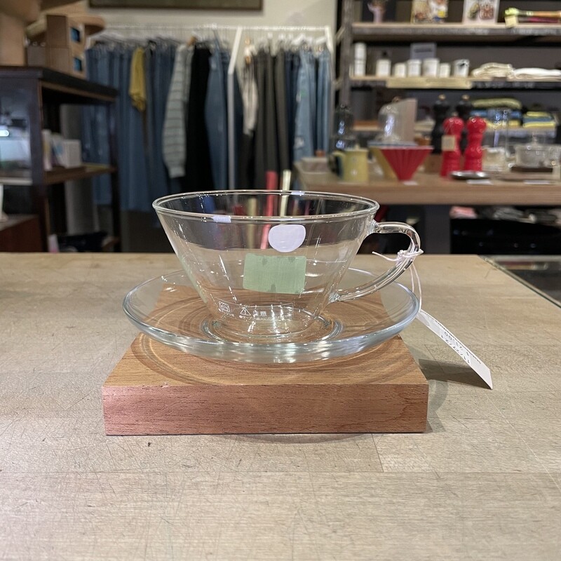 Hario Glass Cup and Saucer Set - Wide