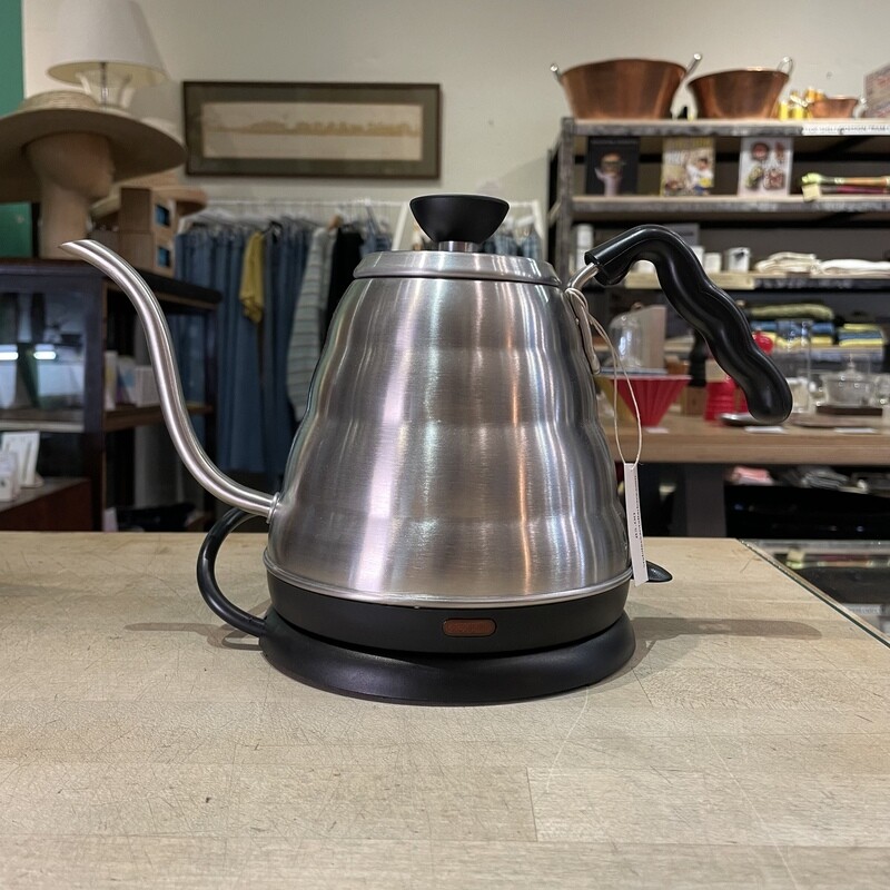 Hario Swan Neck Silver Kettle - Electric
