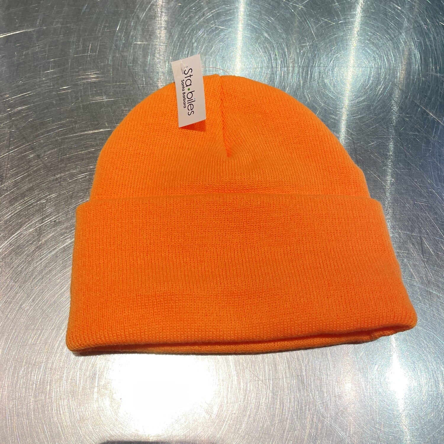 Highlighter Orange Knit Beanie