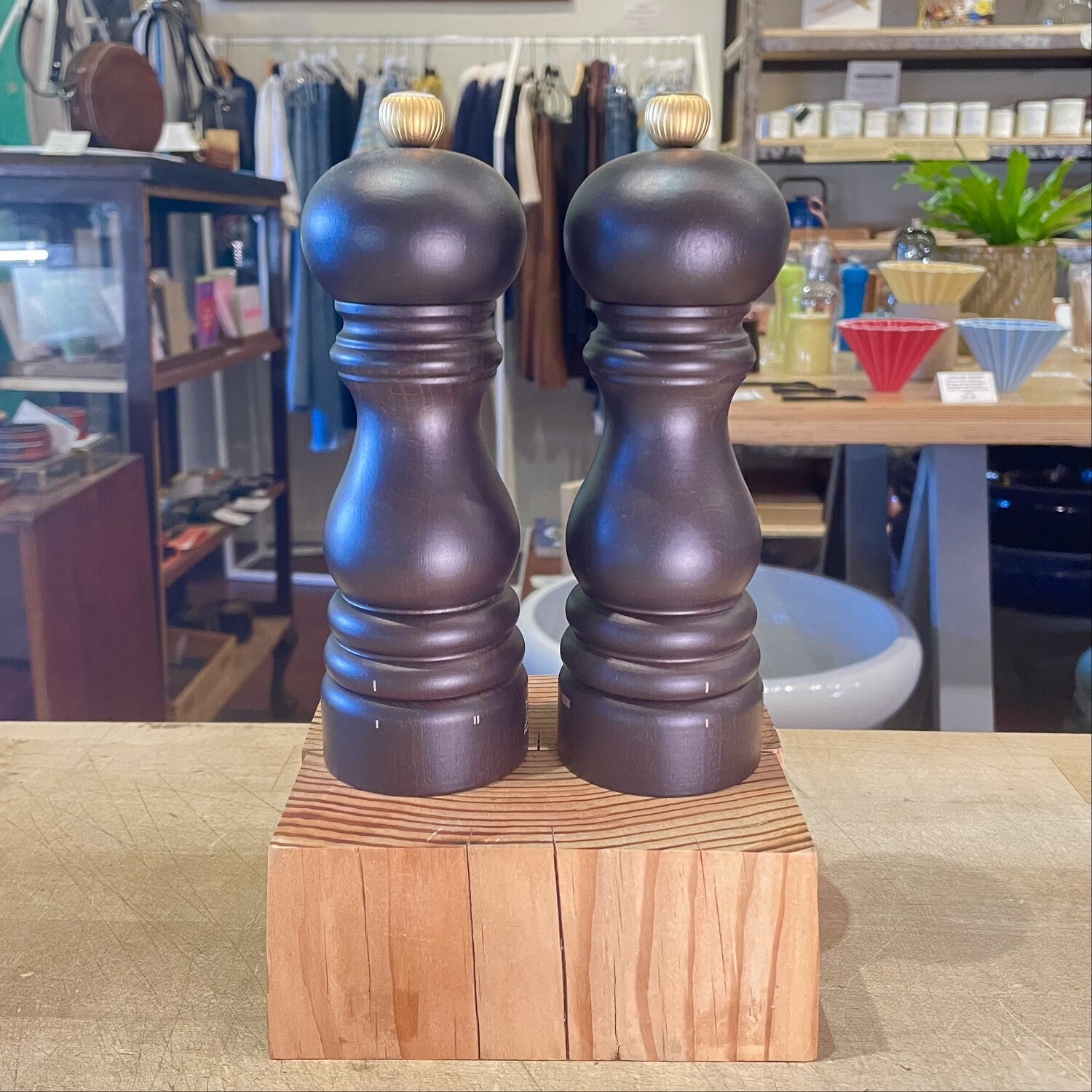 Chocolate Wood Salt and Pepper Mills (8&quot;) - Set