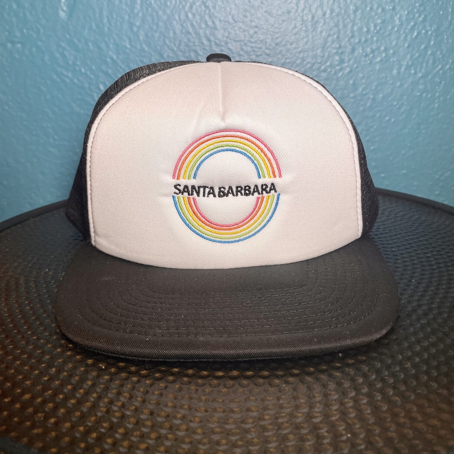 Double Rainbow X Sam Guzman trucker Hat Black Flatbill