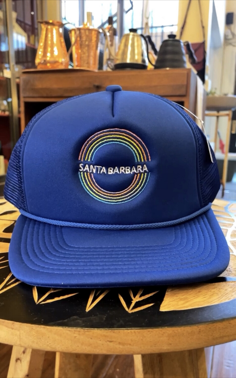Double Rainbow X Sam Guzman Trucker hat Monochromatic blue