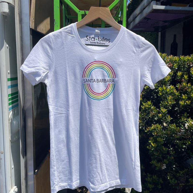 Santa Barbara Double Rainbow Women’s Tee X Sam Guzman (2024 Style) - White