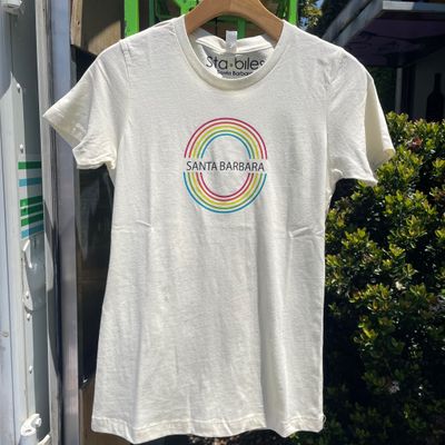 Santa Barbara Double Rainbow Women’s Tee X Sam Guzman (2024 Style) - Cream