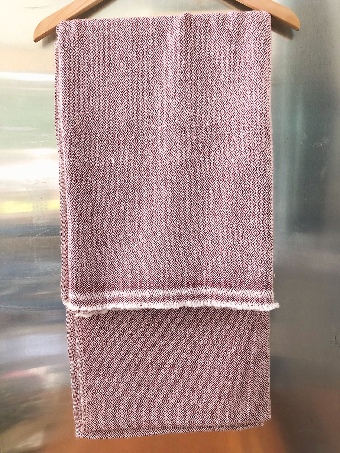 Cashmere Throw Blanket - Diamond Pattern Red