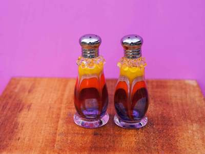 Hand-blown Salt and Pepper Shakers