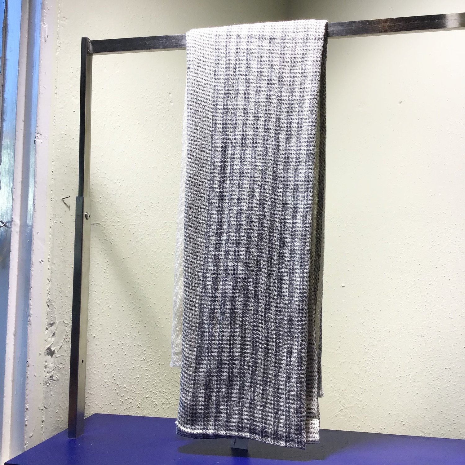 Cashmere Scarf Grey Stripes Weave