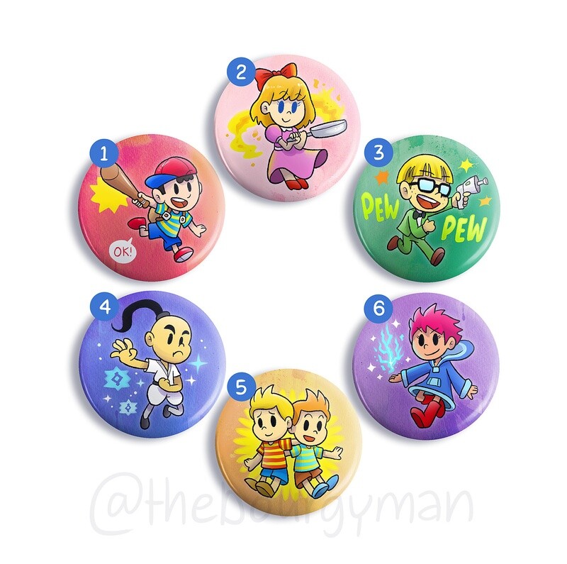 Earthbound/Mother 2.25" button/macaron (6 designs)