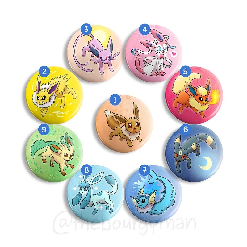 Eeveelutions 2.25" button/macaron (9 designs)