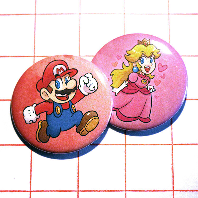Super Mario 2.25" button/macaron (15 designs)