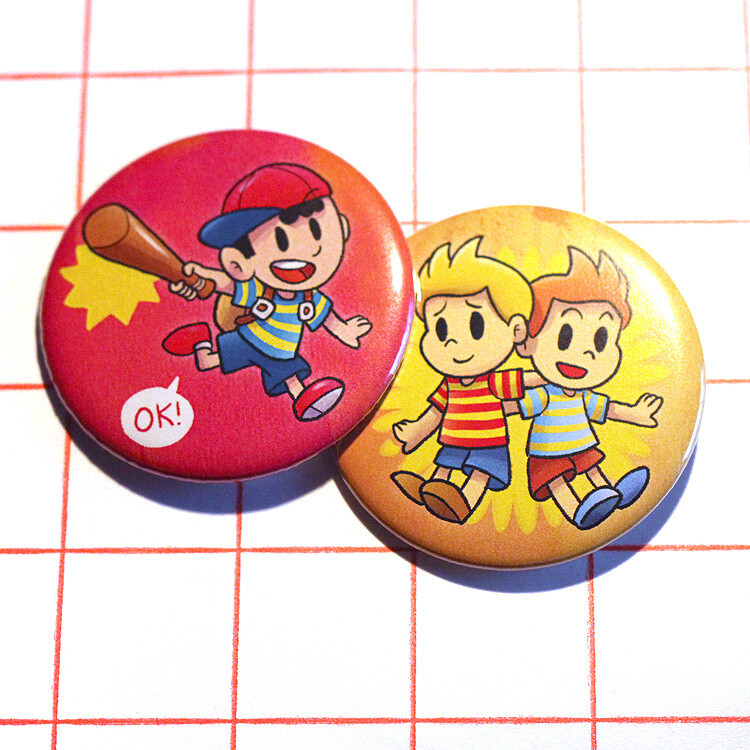 Earthbound/Mother 2.25&quot; button/macaron (6 designs)
