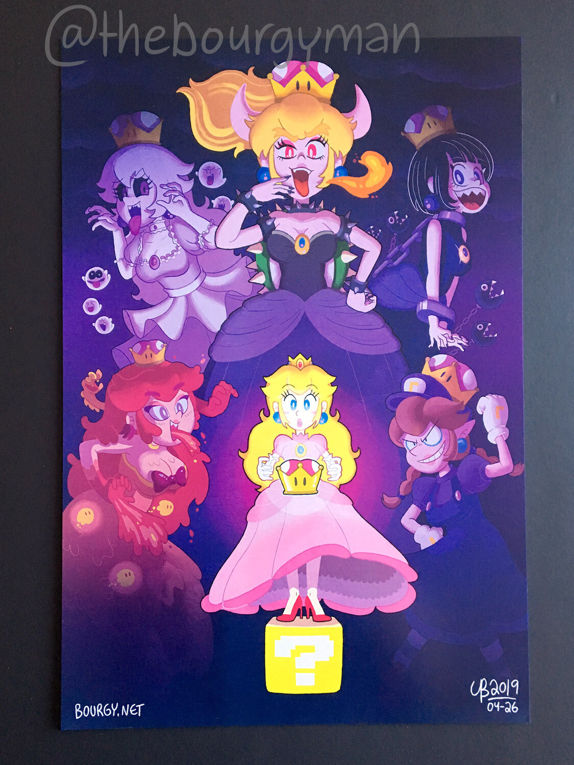 Peach and the Super Crown (feat. Bowsette) (Super Mario) 12 x 18" poster/affiche