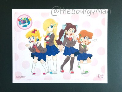 Doki Doki Panic Princesses (Super Mario) 8 x 10" poster/affiche