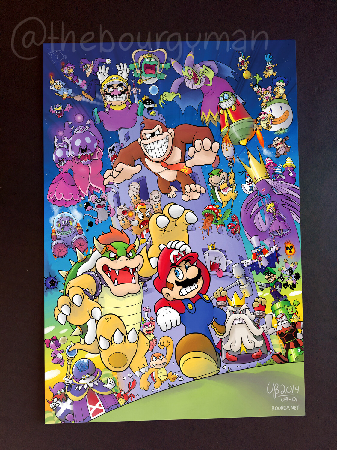 30 Years of Bosses (Super Mario) 12 x 18" poster/affiche
