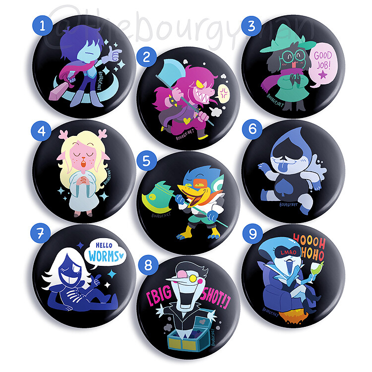Deltarune 2.25" button/macaron (9 designs)