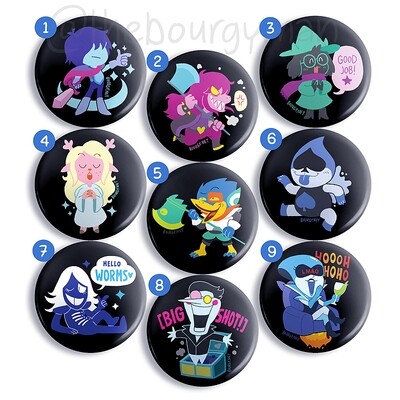 Deltarune 2.25" button/macaron (9 designs)
