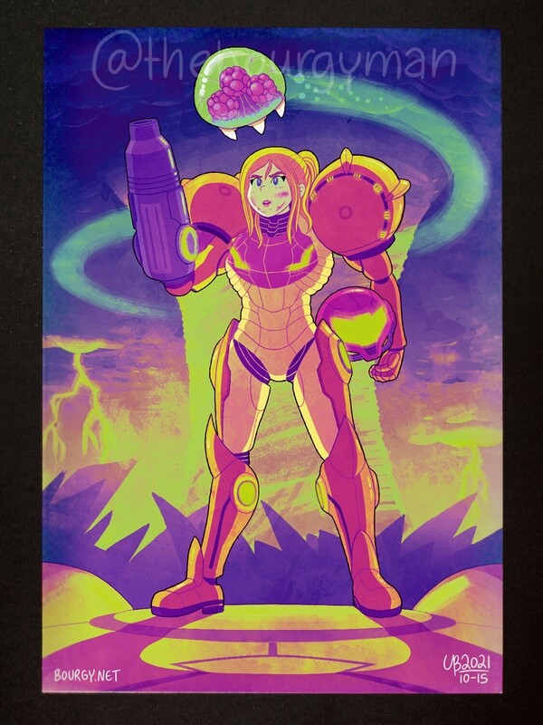 Samus and the Baby (Metroid) 12 x 18&quot; poster/affiche