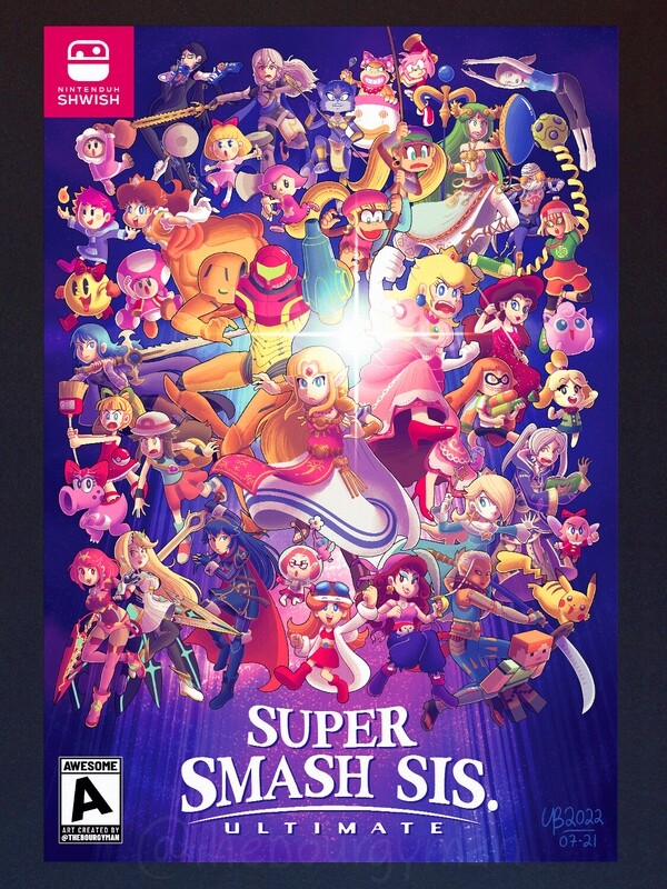 Super Smash Sis. Ultimate (Smash Bros.) 12 x 18&quot; poster/affiche