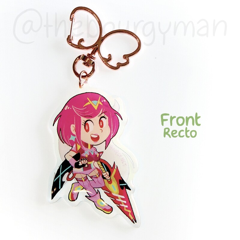 Pyra &amp; Mythra (Xenoblade) 2.5" acrylic charm/porte-clé acrylique