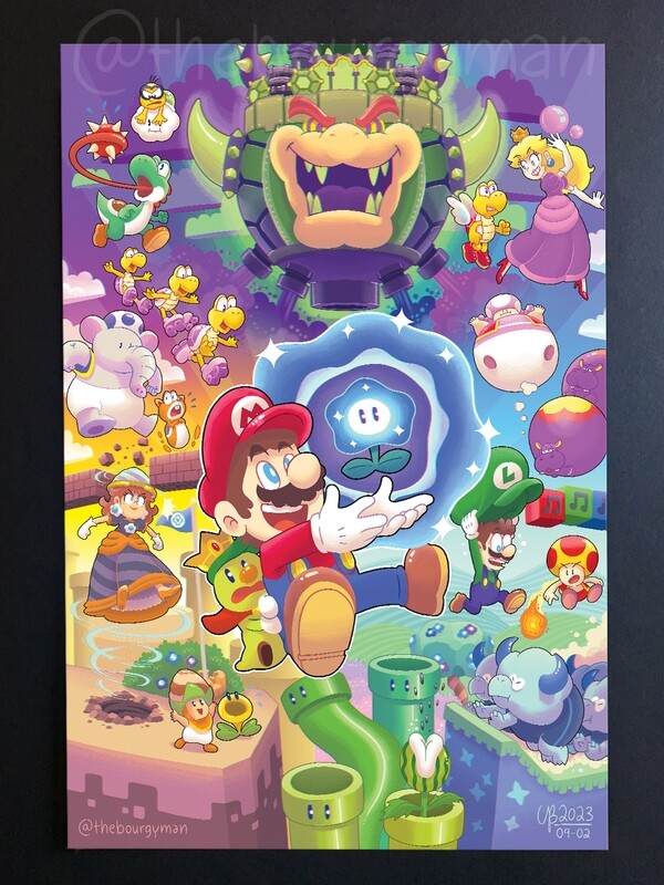 Wonderful! (Super Mario Wonder) 12 x 18&quot; poster/affiche