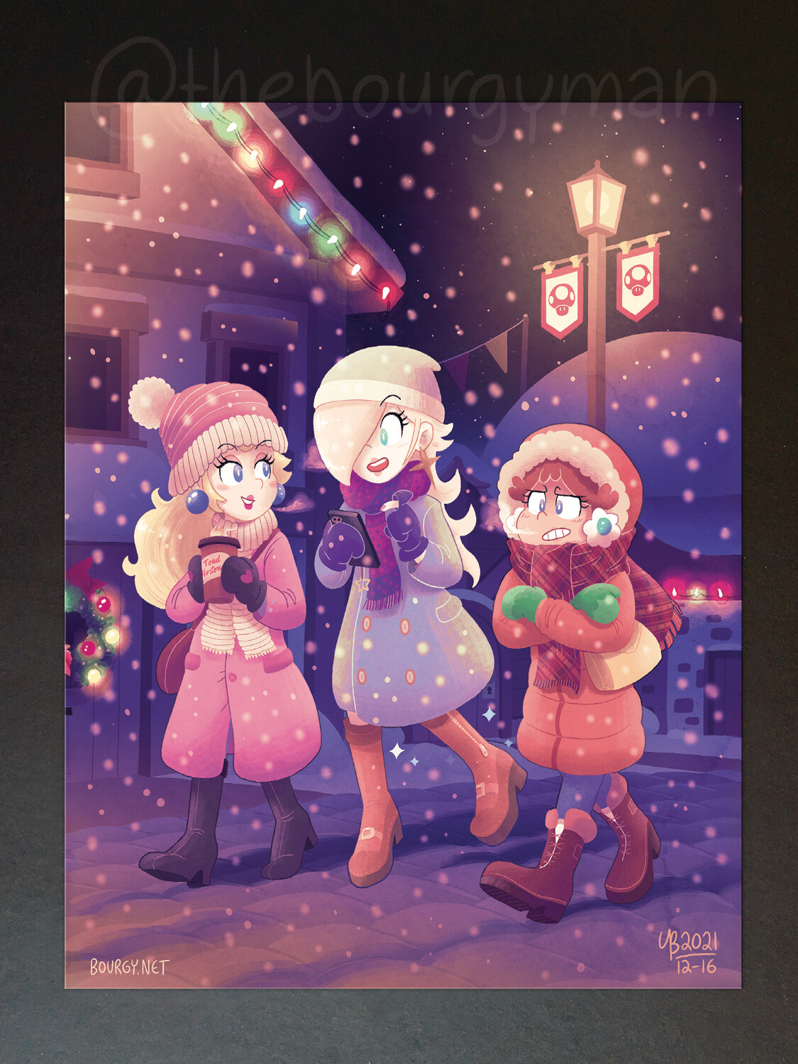 Winter Princesses (Super Mario) 8 x 10" poster/affiche