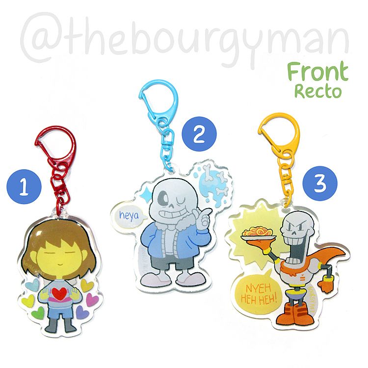 Undertale 2.5" acrylic charm/porte-clé acrylique (7 designs)