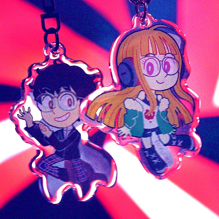 Persona 5 2.5&quot; acrylic charm/porte-clé acrylique (2 designs)