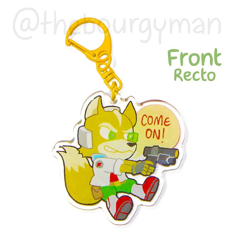 Fox McCloud (Starfox) 2.5" acrylic charm/porte-clé acrylique