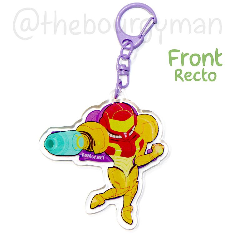 Samus &amp; Zero Suit Samus (Metroid) 2.5" acrylic charm/porte-clé acrylique