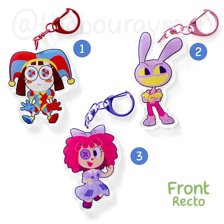 The Amazing Digital Circus 2.5" acrylic charm/porte-clé acrylique (9 designs)