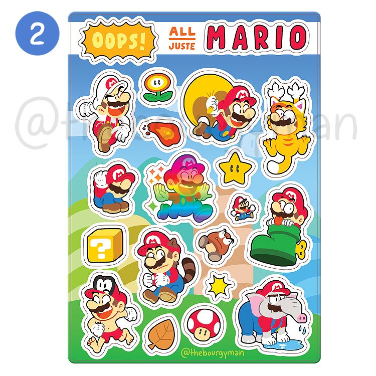 5" x 7" Sticker sheets / Feuille d'autocollants 20 x 25 cm (6 designs)