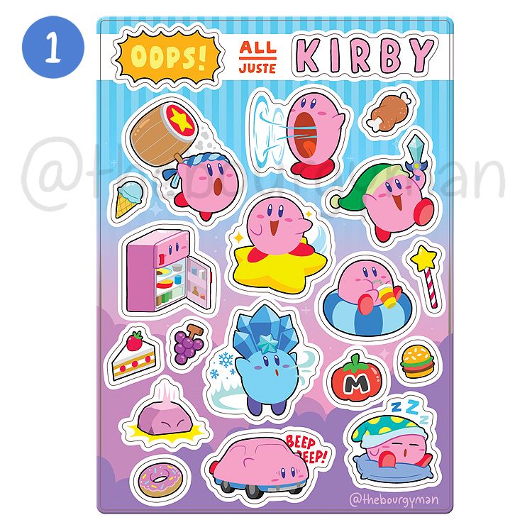 5" x 7" Sticker sheets / Feuille d'autocollants 20 x 25 cm (6 designs)
