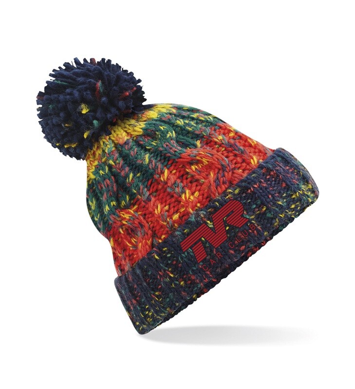 Beechfield Corkscrew Pom Pom Beanie - New Logo