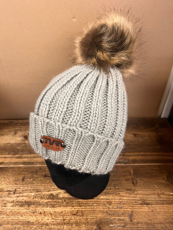 TVRCC Chunky Beanie with Faux Fur Pom Pom