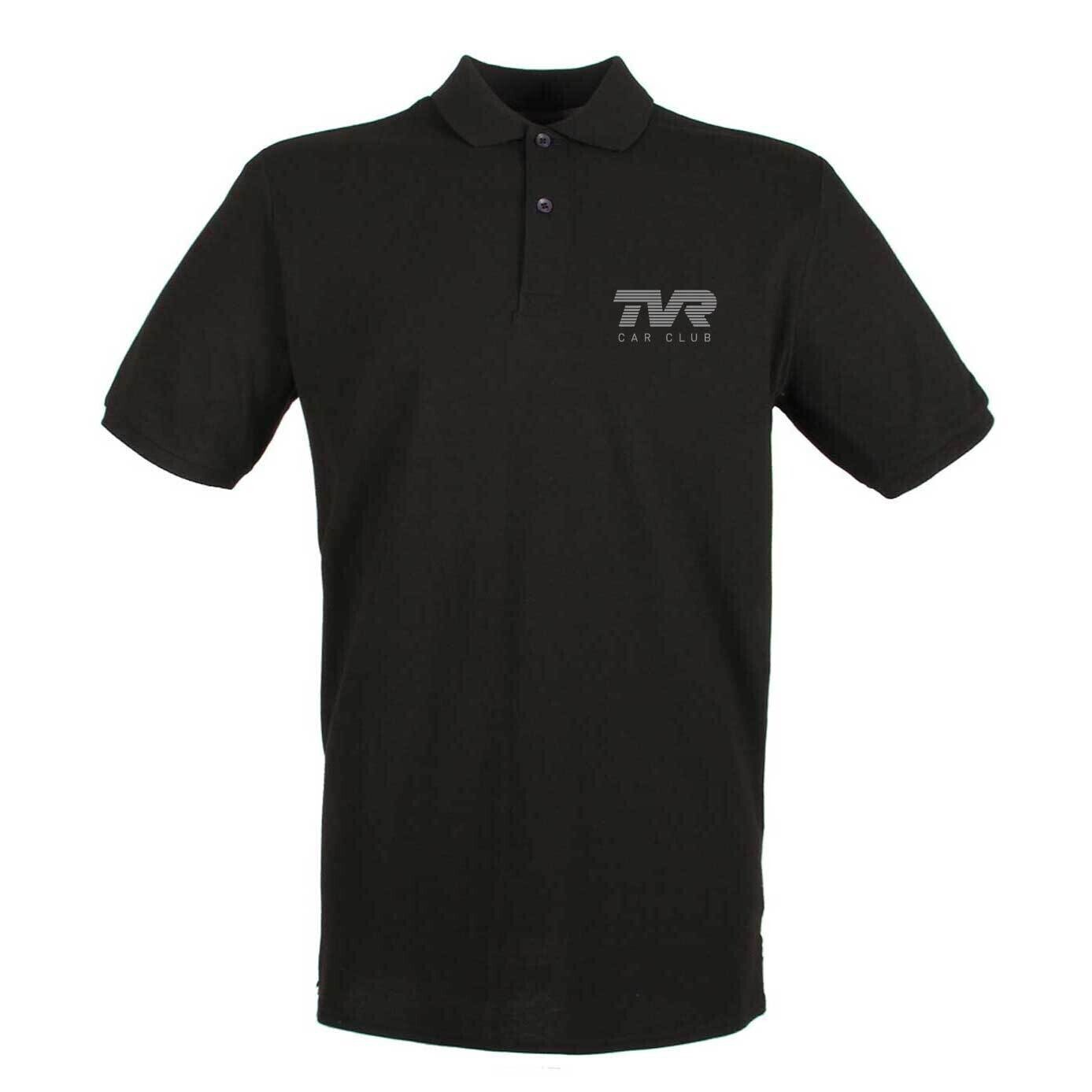 Henbury Modern Fit Cotton Piqué Polo Shirt, Colours: Black