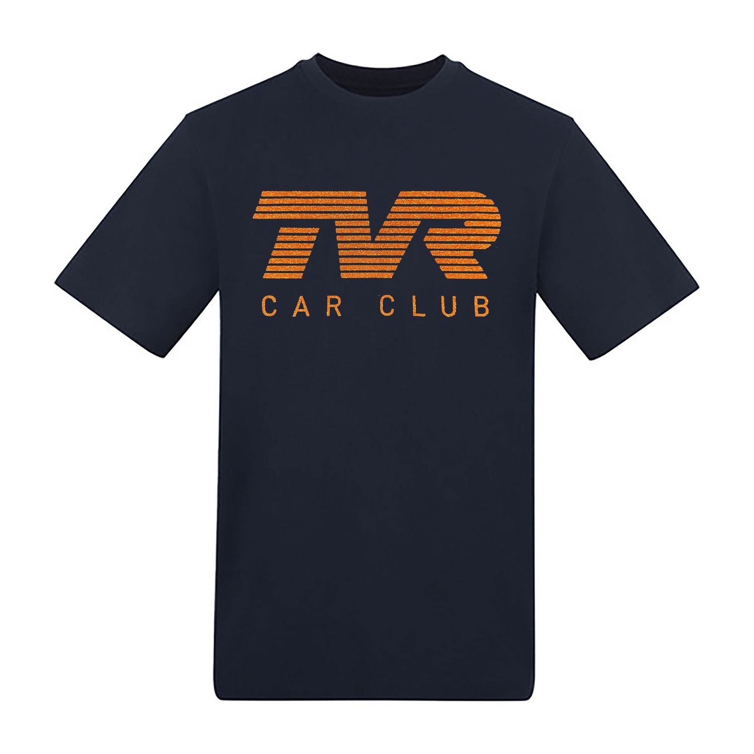 TVRCC T-shirt - Orange Glitter Logo, Colour: New French Navy