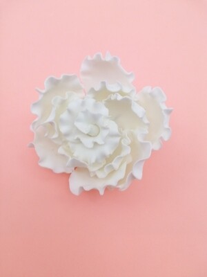 RAFFLED ROSE LARGE WHITE