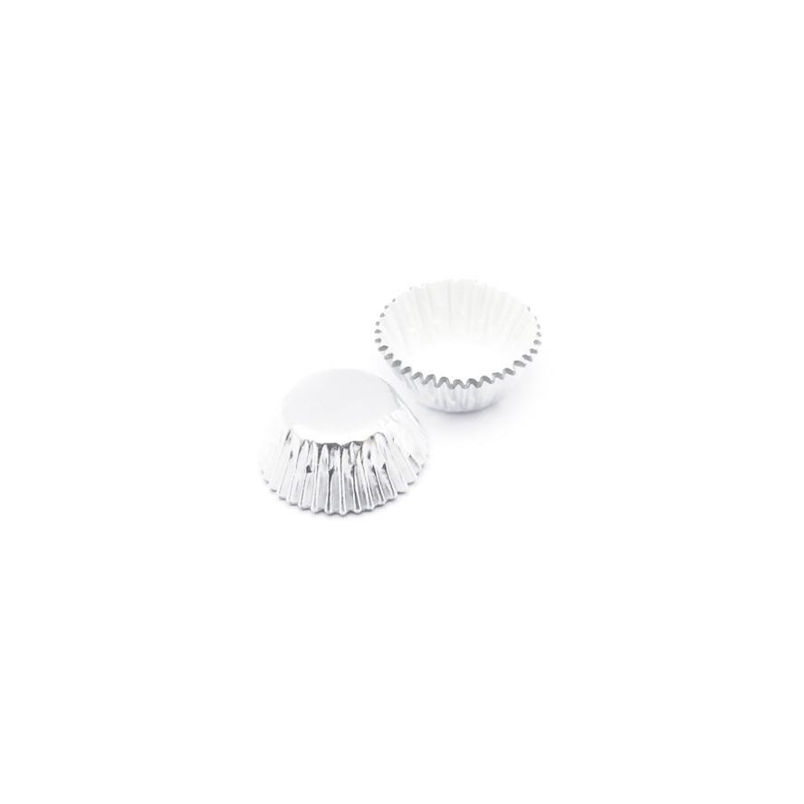 FOIL BAKING CUPS ¾oz SILVER 100&#39;s
