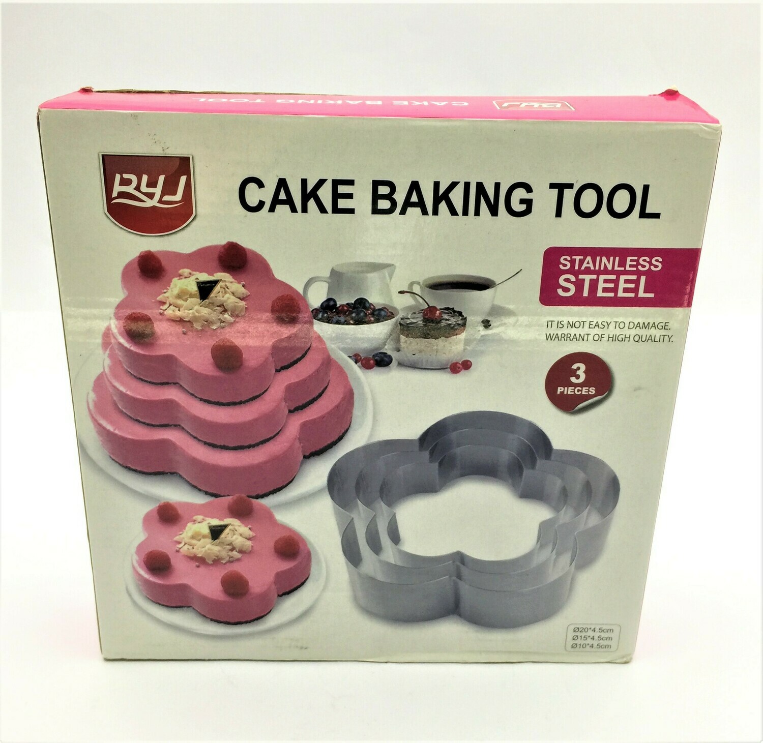 SL0226 S/S SHAPED CAKE RING SET 3 FLOWER YF602