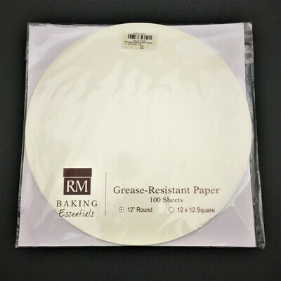 GREASE RESISTANT PAPER 12&quot; (ROUND) 100&#39;s