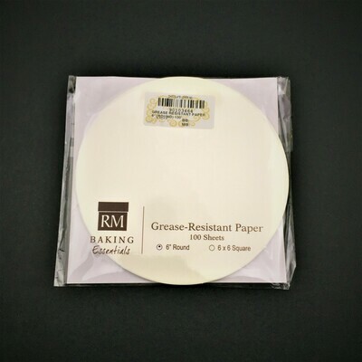 GREASE RESISTANT PAPER 6&quot; (ROUND) 100&#39;s