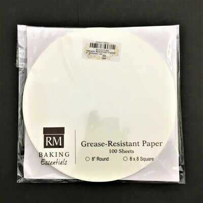 GREASE RESISTANT PAPER 8&quot; (ROUND) 100&#39;s