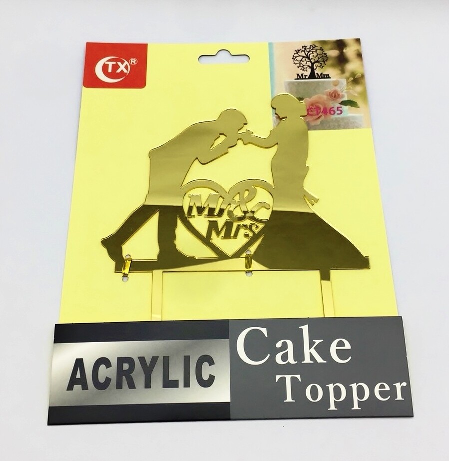 ACRYLIC MR&amp;MRS GOLD TOPPER MM9