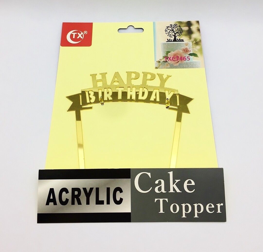 ACRYLIC HBD GOLD TOPPER HB6