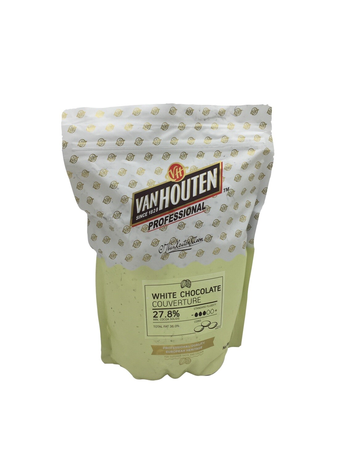 VAN HOUTEN 27.8% WHITE CHOCOLATE COINS COUVERTURE