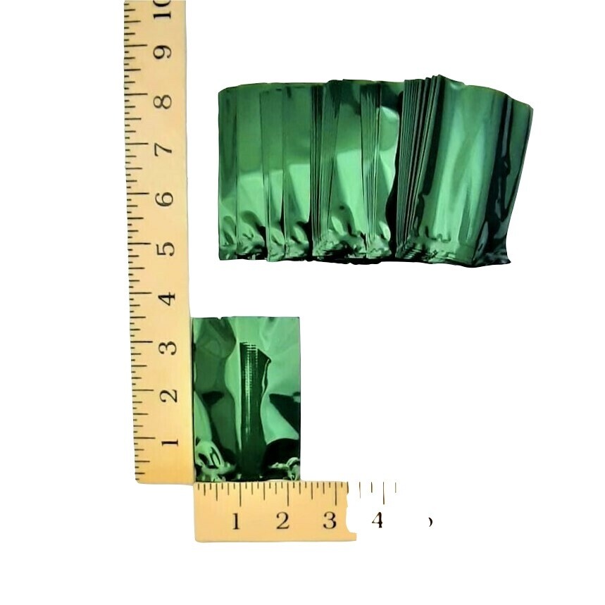 2⅜&quot; GREEN FOIL POUCH APPROX. 100&#39;s