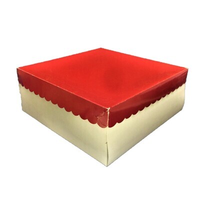 14&quot; X 14&quot; X 4½&quot; SCALLOPED RED WHITE BOTTOM 10&#39;s