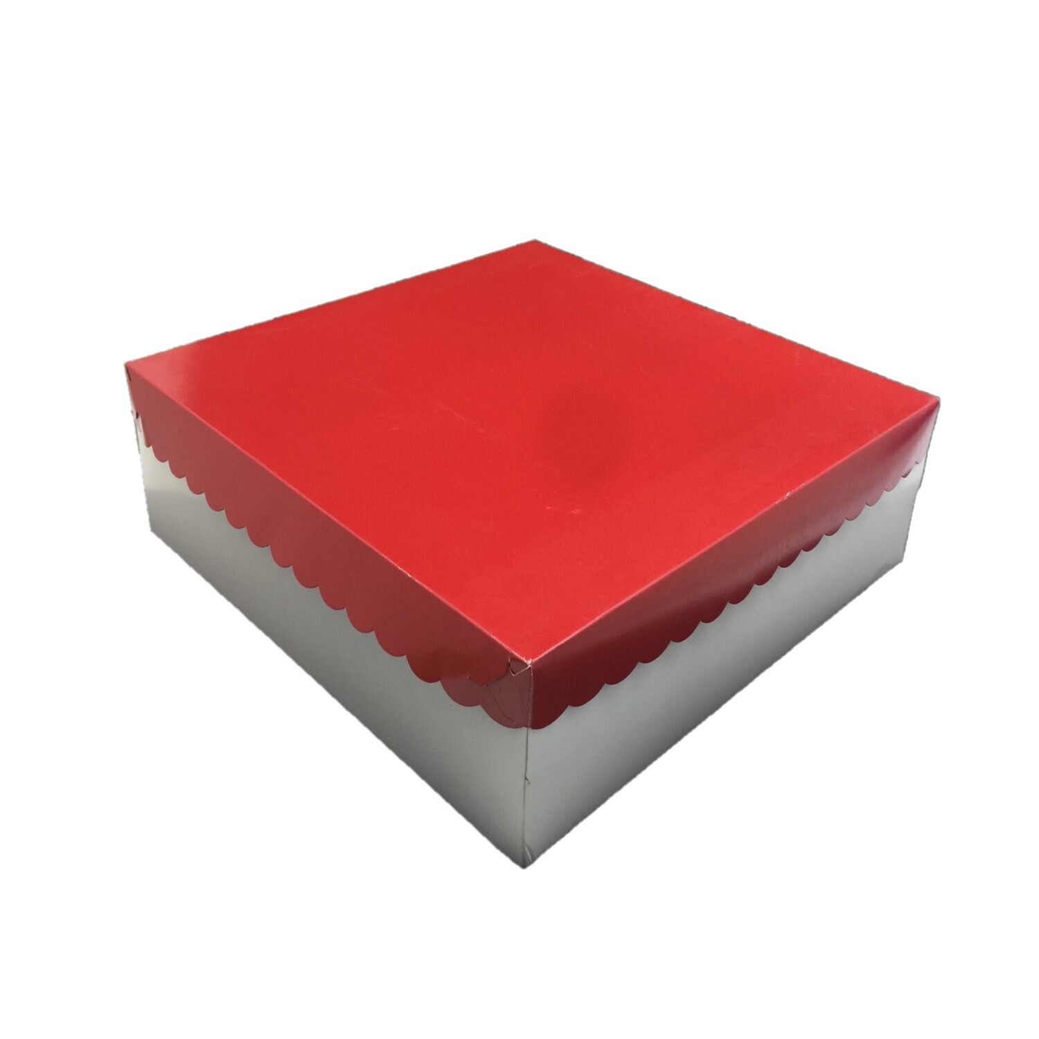 16&quot; X 16&quot; X 4½&quot; SCALLOPED RED WHITE BOTTOM 10&#39;s